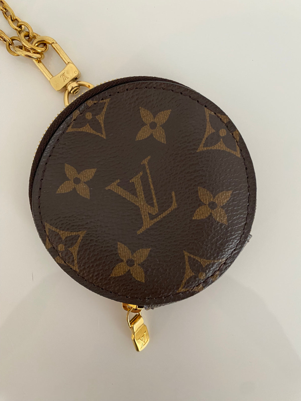 Louis Vuitton Round Coin Purse, Brown, One Size