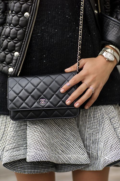 Chanel Black Lambskin Wallet on Chain (WOC)